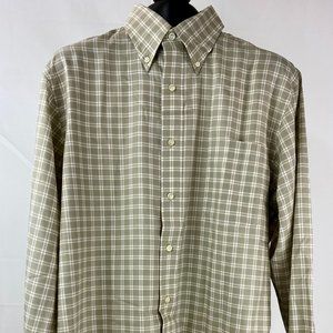 New Lands' End Long Sleeve Shirt 15-33 M Medium Regular 100% Cotton soft Comfort
